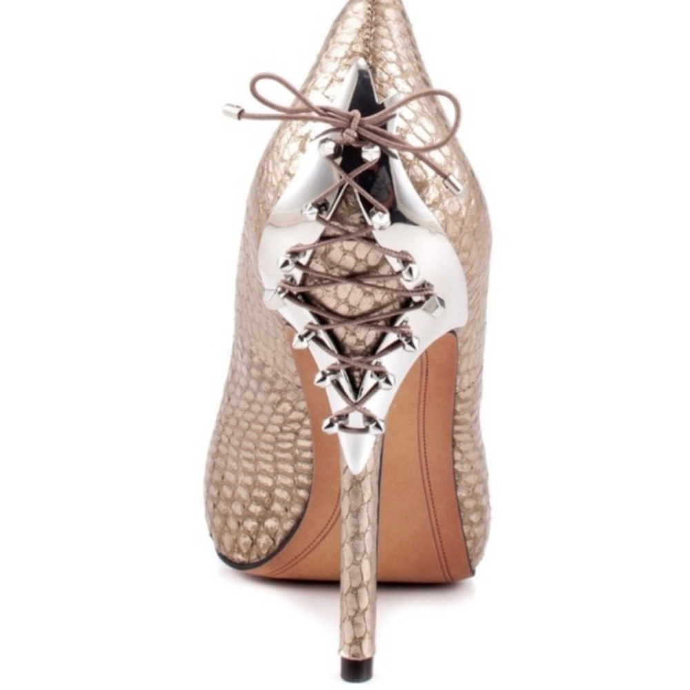 Sam Edelman "Evan" Heel - Zinc Snake, Size 5